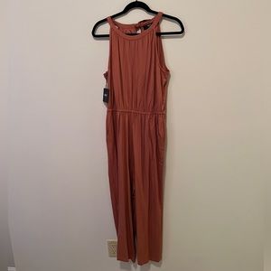 ABLE Juhi Halter Neck Jumpsuit; L in burnt coral